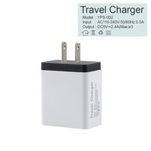 Load image into Gallery viewer, 2.4A Metal Circle 3 USB Wall Charger AC Power Adapter - pack of 2