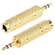 Load image into Gallery viewer, AMZER Gold Plated 3.5mm Plug to 6.35mm Stereo Jack Socket Adapter