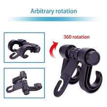 Load image into Gallery viewer, 2 PCS Car Vehicle Multi-functional Seat Headrest Bag Hanger Hook Holder Double Hooks - Black - fommystore