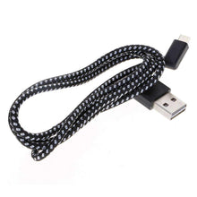 Load image into Gallery viewer, AMZER® 20cm 2A USB to USB-C / Type-C Nylon Weave Style Double Elbow Data Sync Charging Cable - Black - fommystore