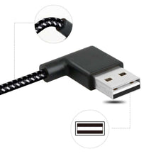 Load image into Gallery viewer, AMZER® 20cm 2A USB to USB-C / Type-C Nylon Weave Style Double Elbow Data Sync Charging Cable - Black - fommy.com