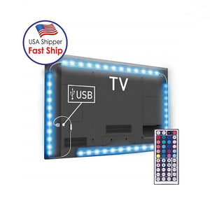 4 x 50cm USB TV Rope Light, 3W IP65 Waterproof 30 LEDs SMD 5050 With 44-keys Remote Controller