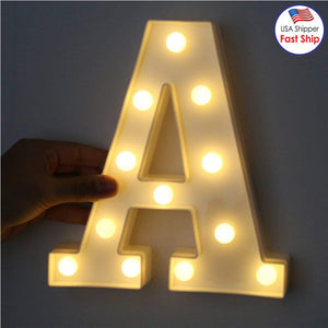 AMZER Alphabet A to Z Marquee Letter Shape Decorative LED Light for Wedding Birthday Party Christmas - fommy.com