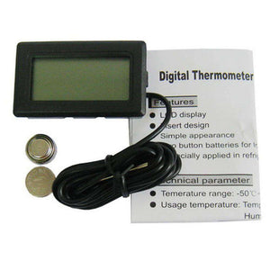 Mini LCD Digital Thermometer for Fridge Freezer, Insert Size 46mm x 26.6mm - Black - fommystore