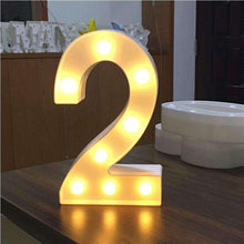 Load image into Gallery viewer, AMZER® Digit Shape Decoration Light Dry Battery Powered Warm White Standing Hanging Light - fommystore