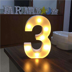 AMZER® Digit Shape Decoration Light Dry Battery Powered Warm White Standing Hanging Light - fommystore