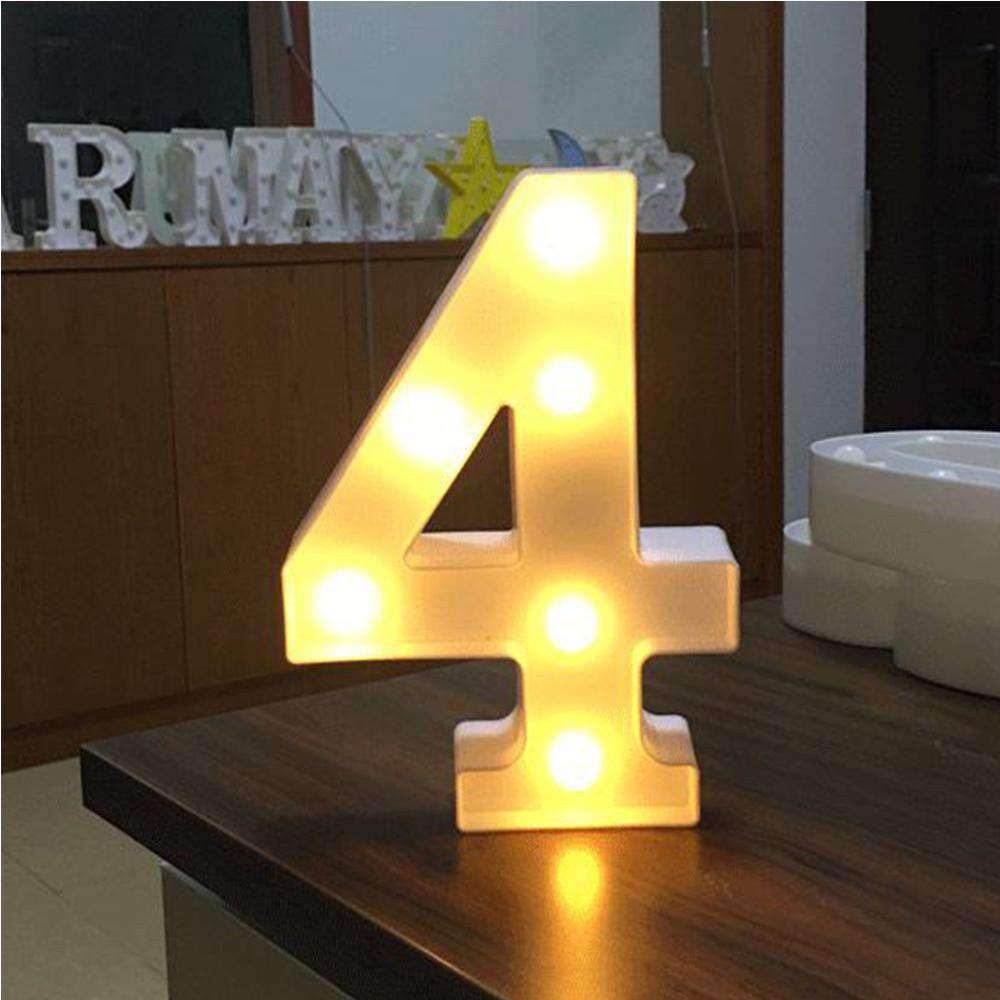 AMZER® Digit Shape Decoration Light Dry Battery Powered Warm White Standing Hanging Light - fommystore