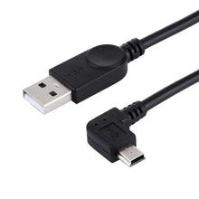 Load image into Gallery viewer, AMZER® 28cm 90 Degree Angle Left Mini USB to USB Data / Charging Cable - Black (Pack of 2) - fommystore