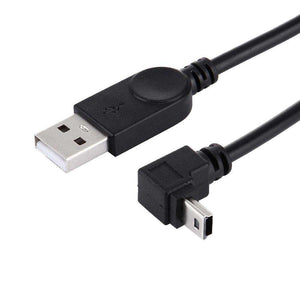 AMZER® 28 cm 90 Degree Angle Elbow Mini USB to USB Data / Charging Cable - Black