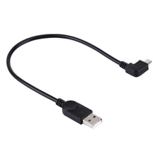 Load image into Gallery viewer, AMZER® 28cm 90 Degree Angle Left Micro USB to USB Data / Charging Cable - Black (Pack of 2) - fommystore