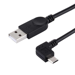 AMZER® 28cm 90 Degree Angle Left Micro USB to USB Data / Charging Cable - Black