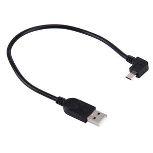 AMZER® 28cm 90 Degree Angle Right Micro USB to USB Data / Charging Cable - Black (Pack of 2) - fommystore