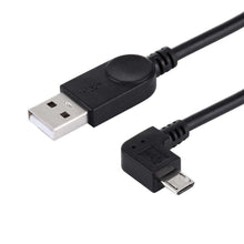 Load image into Gallery viewer, AMZER® 28cm 90 Degree Angle Right Micro USB to USB Data / Charging Cable - Black (Pack of 2) - fommystore