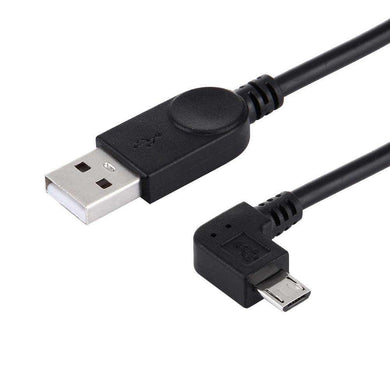 AMZER® 28cm 90 Degree Angle Right Micro USB to USB Data / Charging Cable - Black (Pack of 2) - fommystore