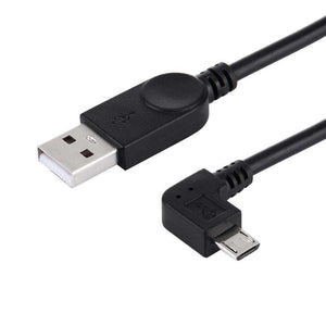 AMZER® 28cm 90 Degree Angle Right Micro USB to USB Data / Charging Cable - Black