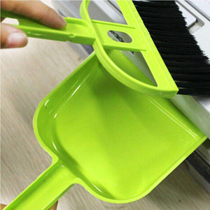 Mini Desktop Car Keyboard Sweep Cleaning Brush Small Broom Dustpan Set - Green (Pack of 2) - fommystore