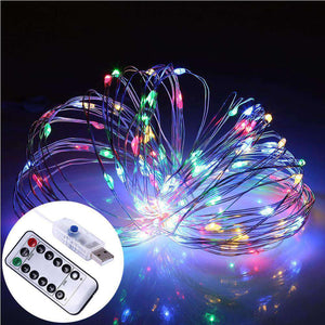 AMZER Fairy String Light 100 LED 10m Waterproof USB Operated Remote Controlled Festival Lamp Decoration Light Strip