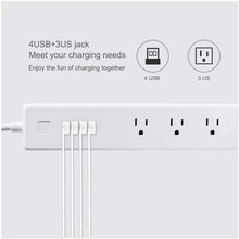 Load image into Gallery viewer, 4 x USB Ports + 3 x US Plug Jack WiFi Remote Control Smart Power Socket Works with Alexa &amp; Google Ho - fommystore