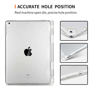 AMZER® Shockproof TPU Chipped Edge Soft Protective Back Case With Pen Slots - Transparent for Apple iPad Air 10.5 2019/ Apple iPad Pro 10.5 - fommystore