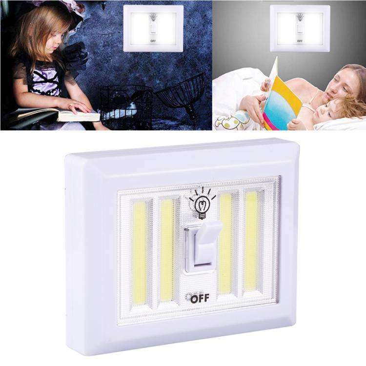 AMZER Mini White Light COB LED Wall Light Switch Night Light Lamp - White - fommystore