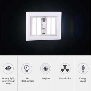 AMZER Mini White Light COB LED Wall Light Switch Night Light Lamp - White - fommystore
