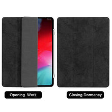 Load image into Gallery viewer, AMZER Leather Folio Cover Wake/Sleep Function For iPad Pro 12.9 inch 2018 - Black - fommystore