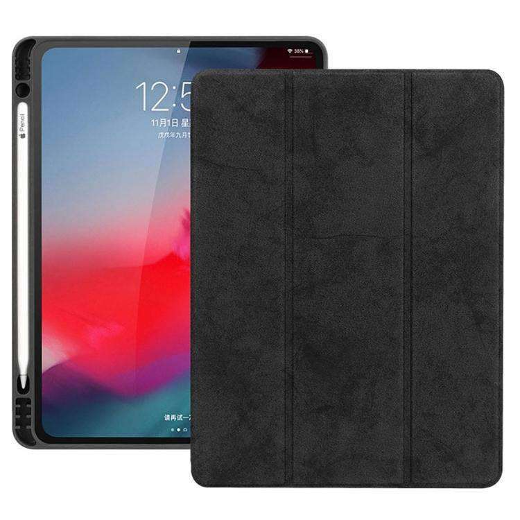 AMZER Leather Folio Cover Wake/Sleep Function For iPad Pro 12.9 inch 2018 - Black - fommystore