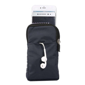 Universal Multi-function Double Layer Zipper Sports Waist /Shoulder Bag - Dark Blue - fommystore