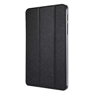 AMZER 3-Fold Silk Texture Flip Case with Holder For Samsung Galaxy Tab A 8 2019 SM-P200/ Samsung Galaxy Tab A 8 2019 SM-P205 - Black - fommystore