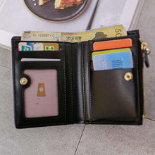 Load image into Gallery viewer, AMZER Bifold Tassel Women PU Leather Wallet Short Credit Card Holder Purse - Black - fommystore