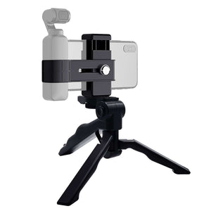 AMZER Foldable Tripod With Smartphone Fixing Clamp 1/4 inch Holder Bracket Mount for DJI OSMO Pocket - Black