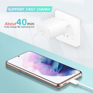 45W USB-C Wall Charger with Fast Charge PD Adapter for iPhone 12/12 mini/12 Pro/12 Pro Max/11/11 Pro/Pro Max