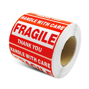 AMZER Outer Box English Warning Fragile Label Self-adhesive Sticker - 500 Pcs - fommystore