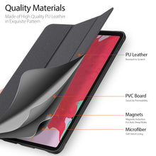 Load image into Gallery viewer, Horizontal PU Leather Case With Three-folding Holder &amp; Pen Slot for Apple iPad Pro 12.9 (2020) - Black - fommy.com