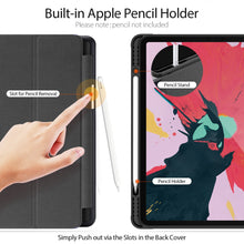 Load image into Gallery viewer, Horizontal PU Leather Case With Three-folding Holder &amp; Pen Slot for Apple iPad Pro 12.9 (2020) - Black - fommy.com