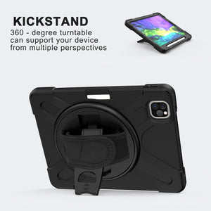 AMZER TUFFEN Multilayer Case with 360 Degree Rotating Kickstand with Shoulder Strap, Hand Grip for iPad Pro 12.9 (4th/5th/6th Gen)
