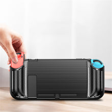 Load image into Gallery viewer, AMZER Brushed Texture Carbon Fiber TPU Case For Nintendo Switch - Black - fommy.com