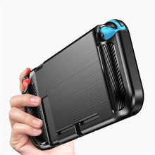 Load image into Gallery viewer, AMZER Brushed Texture Carbon Fiber TPU Case For Nintendo Switch - Black - fommy.com