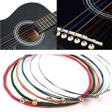 Load image into Gallery viewer, AMZER Guitar Strings Orchestral Instrument Strings Perfect 1 Set 6Pcs Rainbow Colorful E-A Guitar Strings - fommy.com