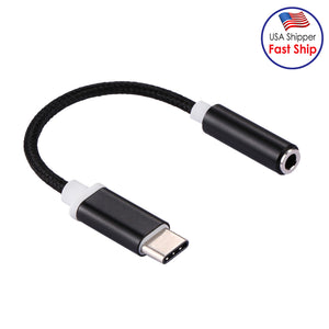 USB-C/Type-C Male to 3.5mm Female Weave Texture Audio Adapter