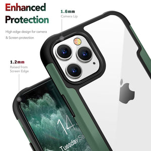 AMZER Ultra Hybrid SlimGrip Case for iPhone 12 Pro Max With Clear Back, Metal Bumper