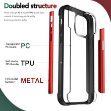 Load image into Gallery viewer, AMZER Ultra Hybrid SlimGrip Case for iPhone 12 Pro Max With Clear Back, Metal Bumper - fommy.com