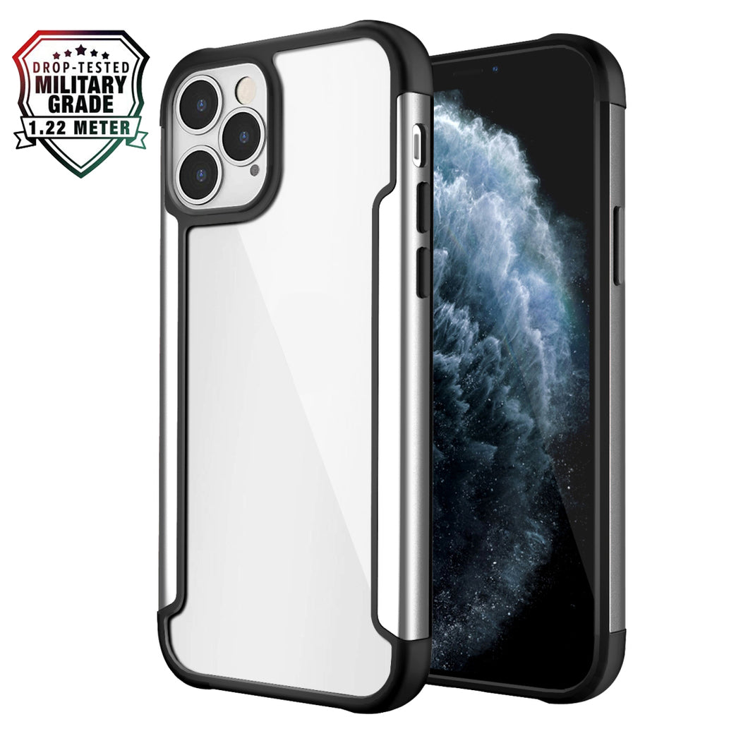AMZER Ultra Hybrid SlimGrip Case for iPhone 12 Pro Max With Clear Back, Metal Bumper - fommy.com