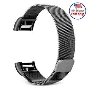 AMZER Stainless Steel Wrist Strap Watchband for FITBIT Charge 2 - Size: L - fommy.com