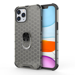 AMZER Honeycomb SlimGrip Hybrid Bumper Case with Ring Holder for iPhone 12/iPhone 12 Pro