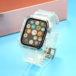 AMZER Transparent TPU Integrated Replacement Watch Strap For 44mm Apple Watch Series 6/5/4/SE, 42mm Series 3/2/1