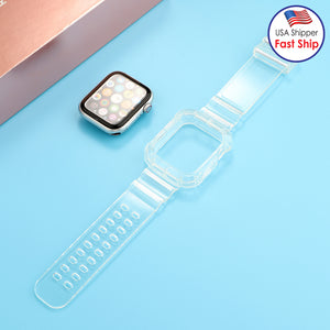 AMZER Transparent TPU Integrated Replacement Watch Strap For Apple Watch Series 6/5/4/SE 44mm - fommy.com