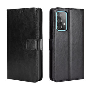 AMZER Horizontal Flip Leather Wallet Case with Holder & Card Slots & Photo Frame for Samsung Galaxy A52 5G