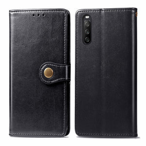 Sony Xperia 10 III Horizontal Flip Leather Case with Holder, Lanyard and Card Slots