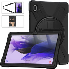 Load image into Gallery viewer, AMZER Silicone + PC Protective Case with Holder with Shoulder Strap, Hand Grip for Samsung Galaxy Tab S7 FE 5G T730